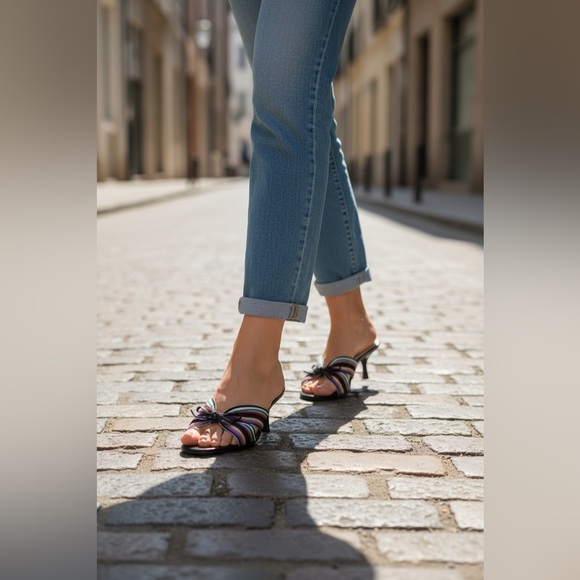 Isaac Colorful Kitten Heel Designer Isaac Mizrahi Italian Women's Size 9 - Picture 6 of 16